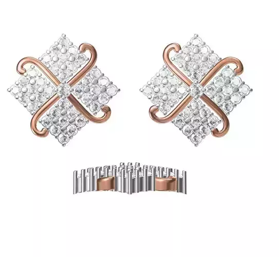 Women Diamond Earrings STL FBX JCD Details 3D print model