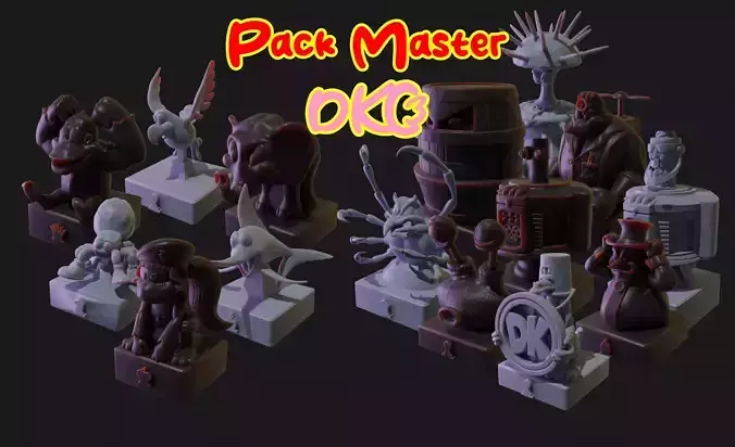 Chess Pack Master Donkey Kong Country 3 BOSS and BUDDIES 3D print model