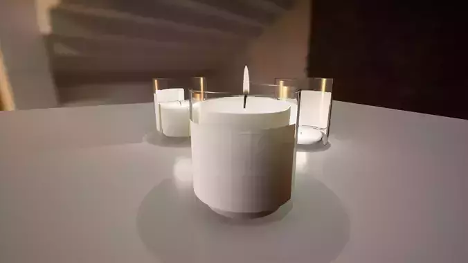 Little candle in jar - PBR game ready model for UE 4 and 5