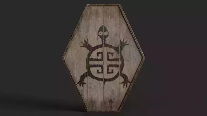 Slavic diamond-shaped shield painted turtle symbol