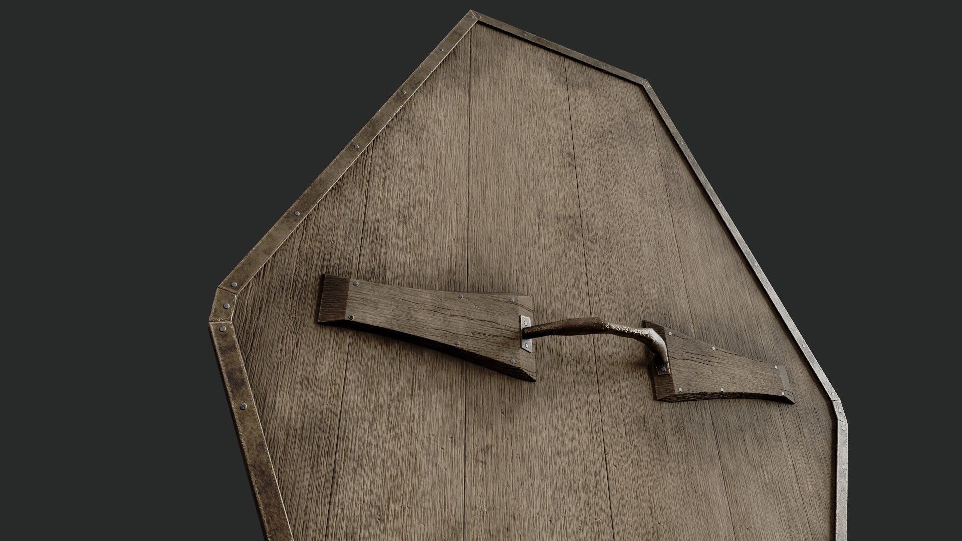 Slavic diamond-shaped shield painted turtle symbol Low-poly 3D model_4