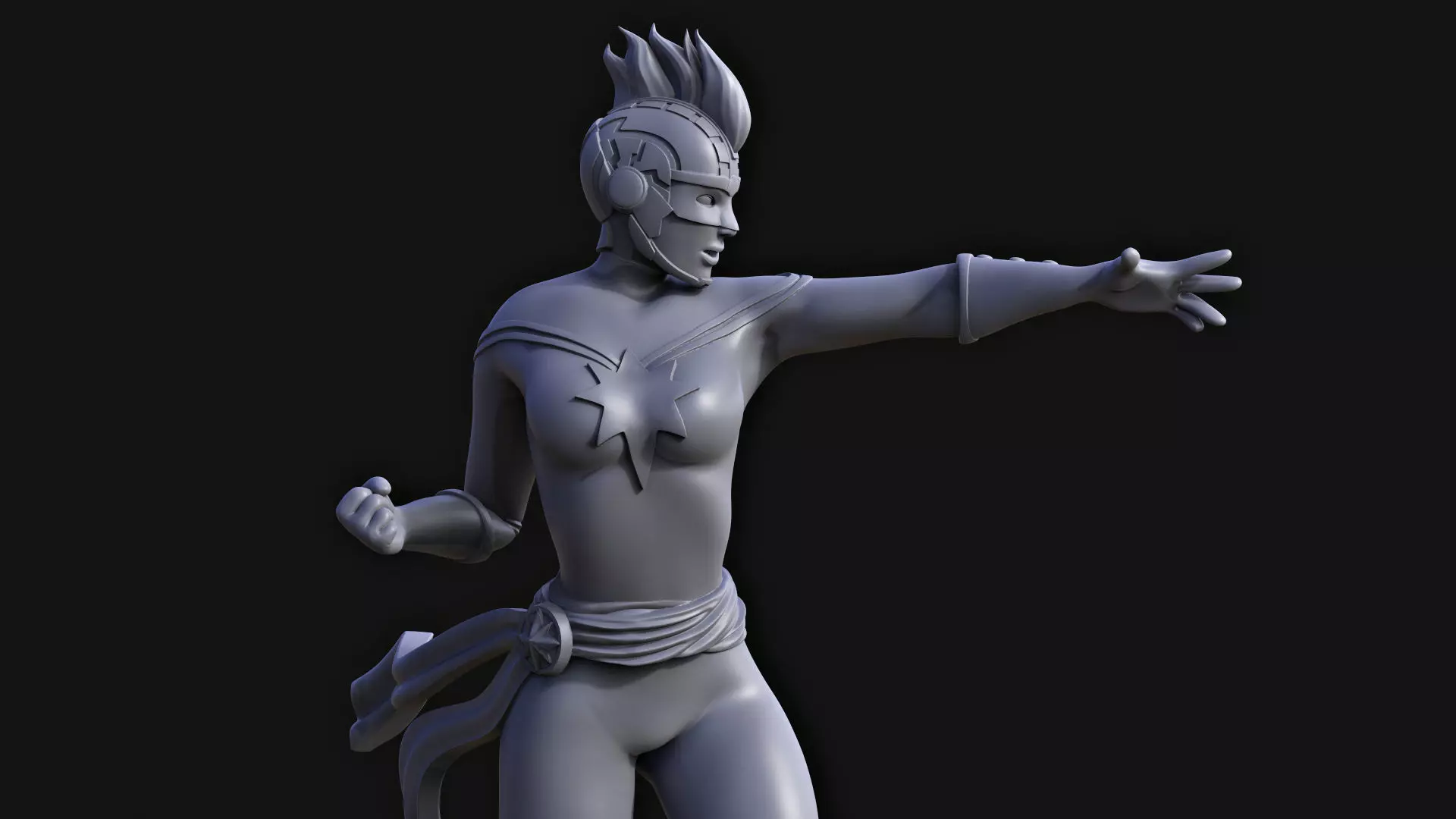 Captain Marvel miniature Carol Danvers 3D print model