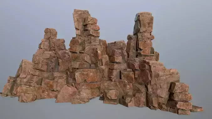 desert rocks Low-poly 3D model