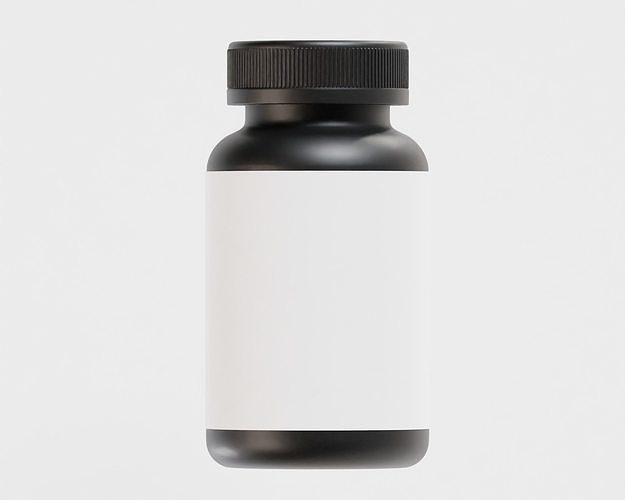 Supplement Bottle Low-poly 3D model