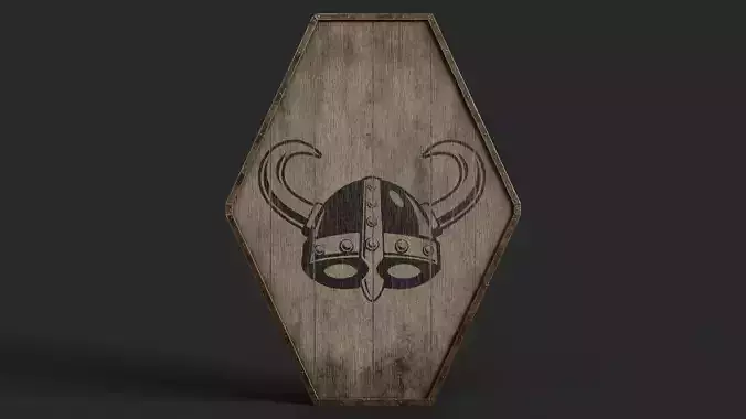 Slavic diamond-shaped shield painted helmet symbol Low-poly 3D model