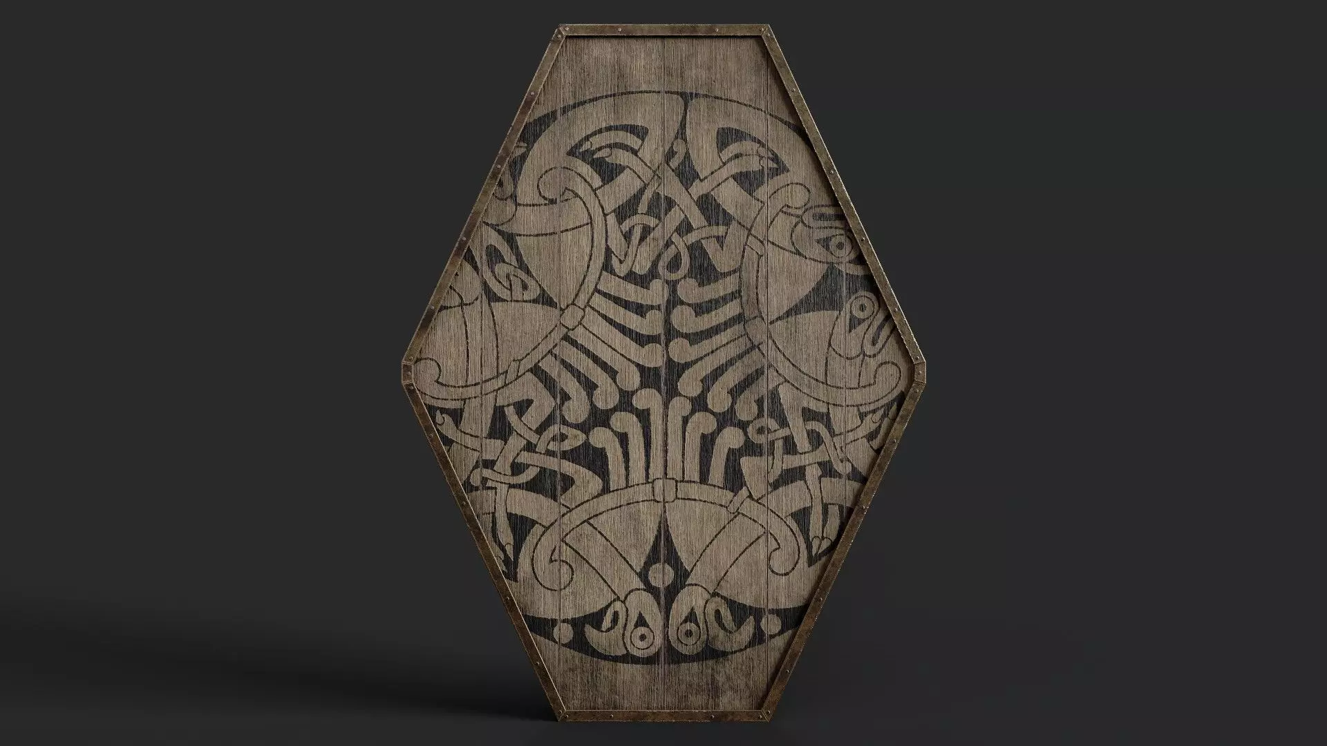 Slavic diamond-shaped shield painted nordic symbol Low-poly 3D model