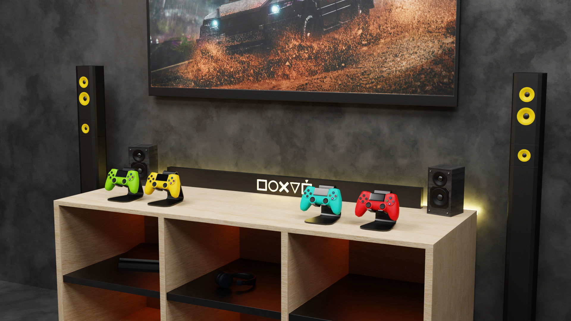 Gamer TV Setup by Nikdox 3D model_14