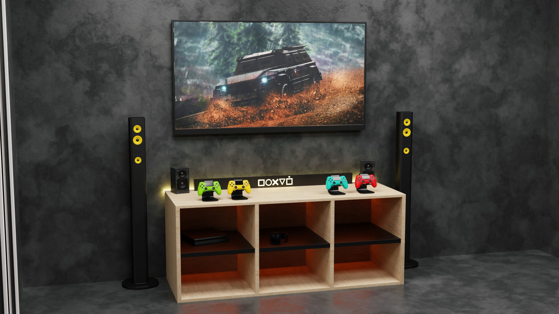 Gamer TV Setup by Nikdox 3D model_13