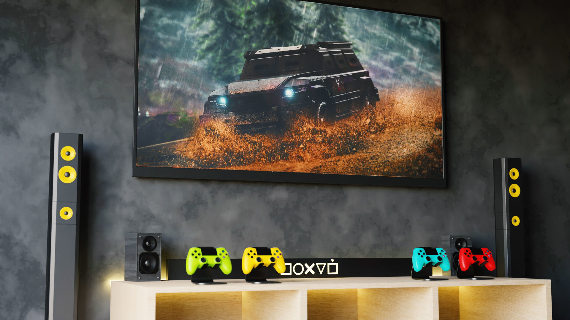 Gamer TV Setup by Nikdox 3D model_4
