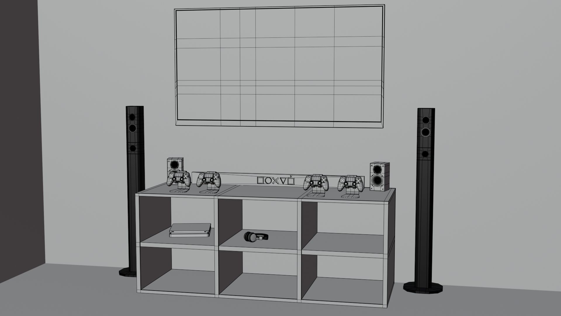 Gamer TV Setup by Nikdox 3D model_16