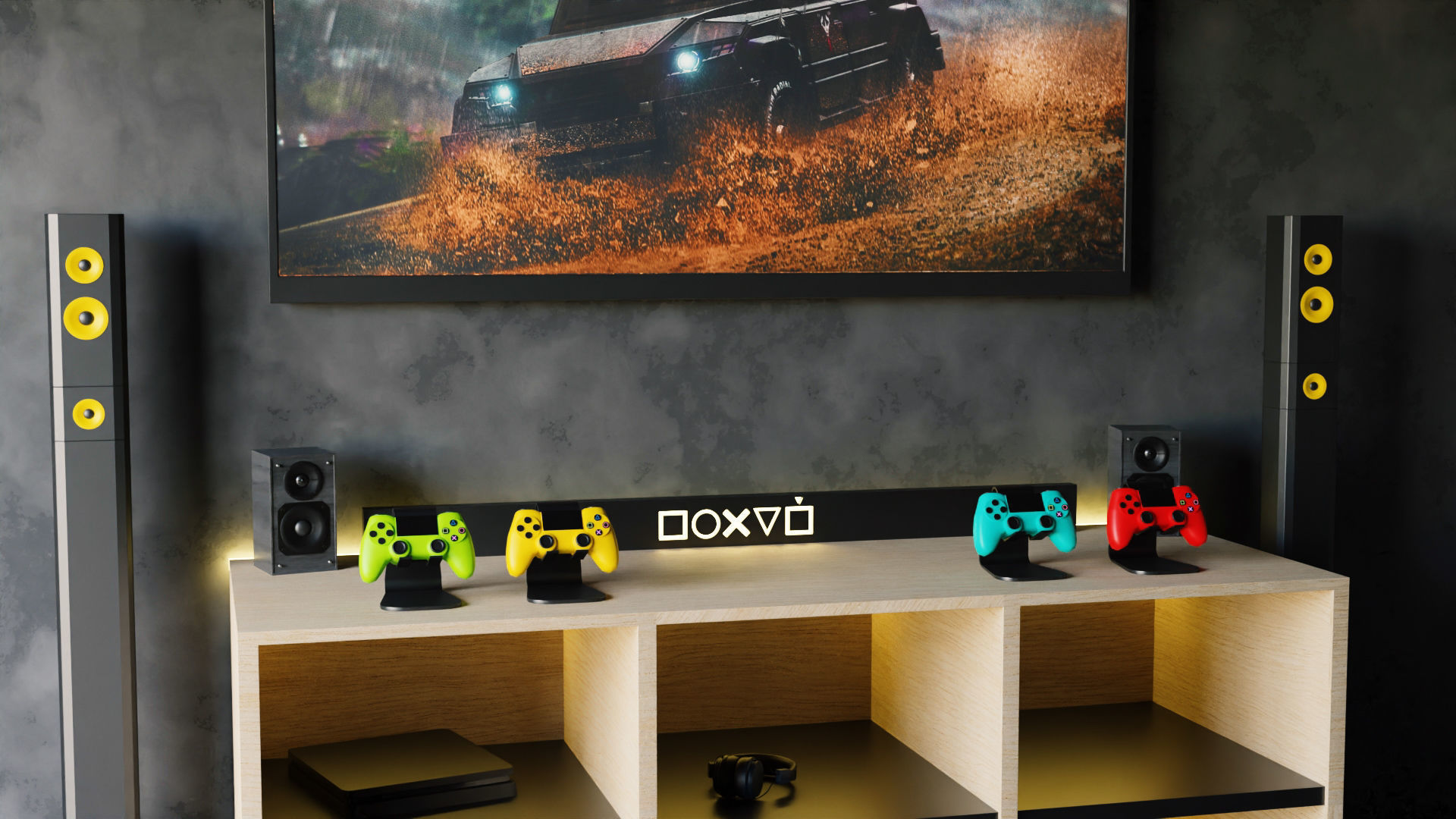 Gamer TV Setup by Nikdox 3D model_2