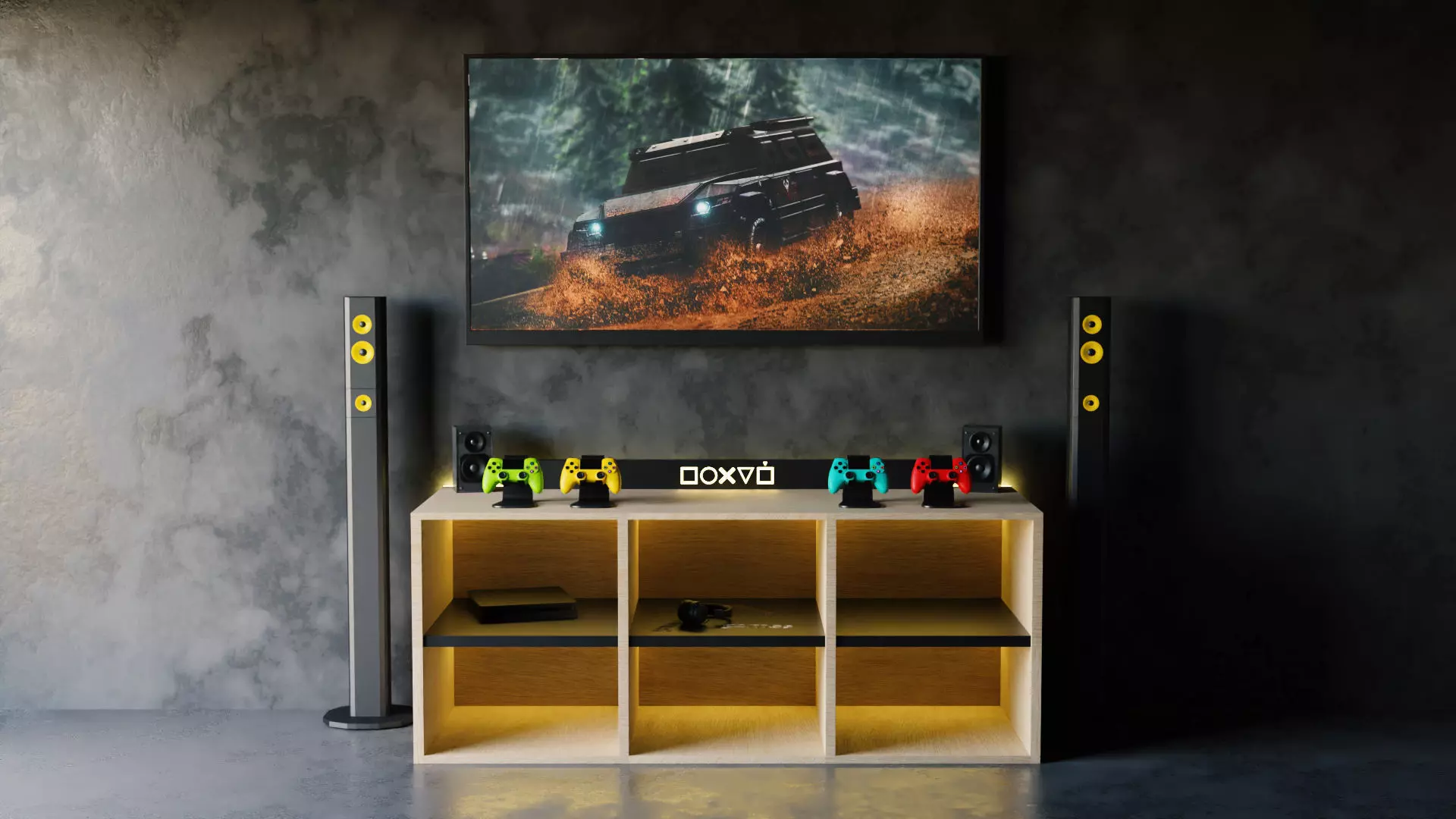 Gamer TV Setup by Nikdox 3D model_0