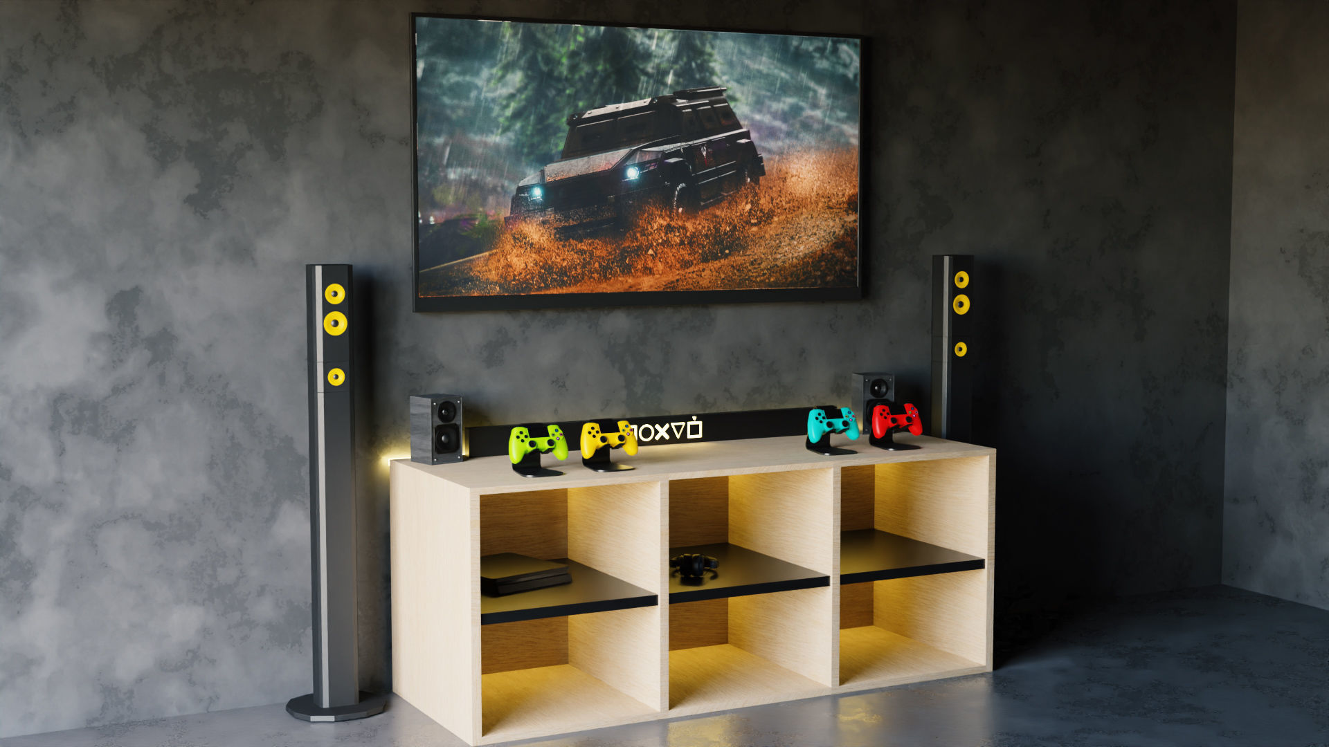 Gamer TV Setup by Nikdox 3D model_1