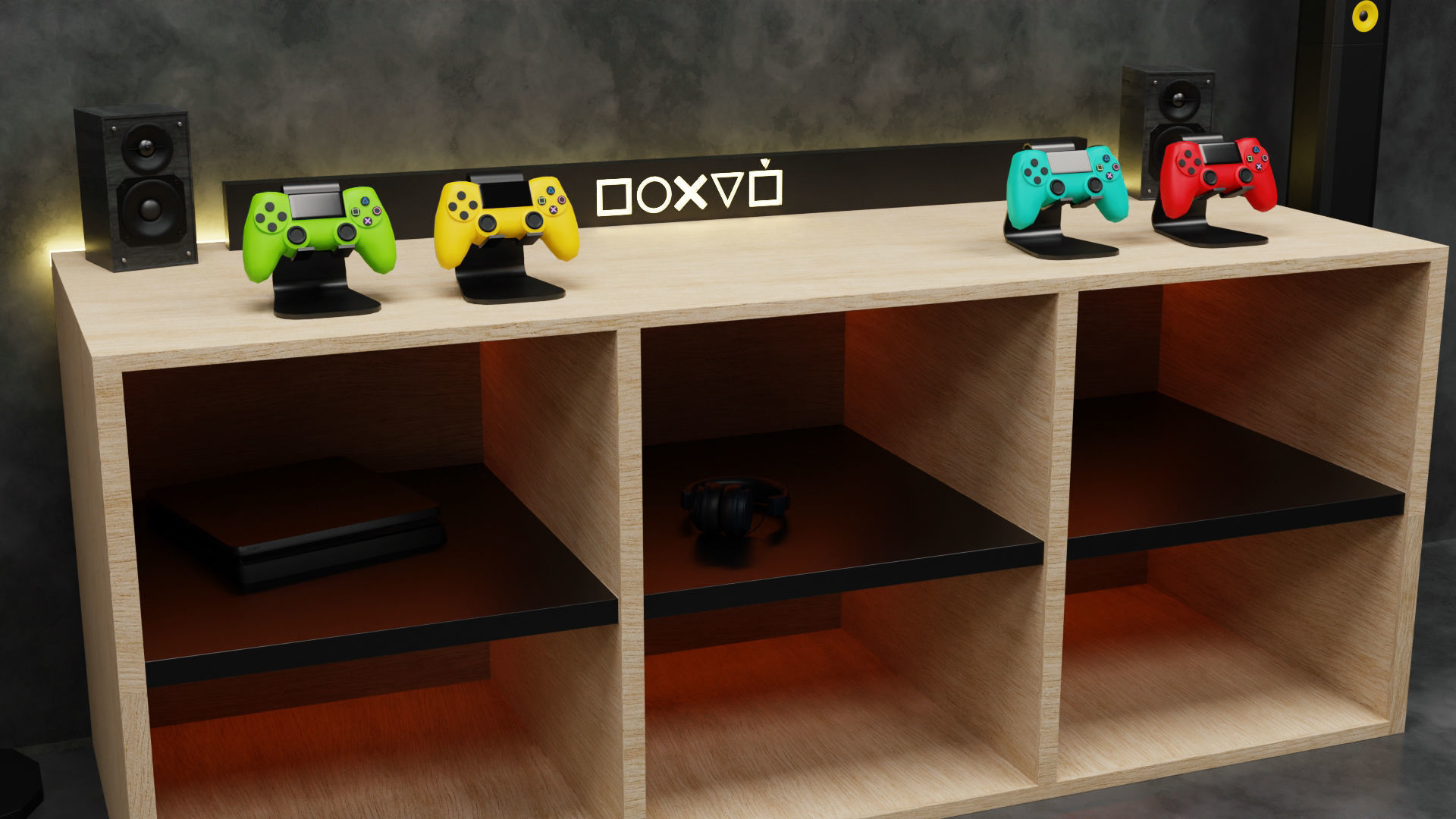 Gamer TV Setup by Nikdox 3D model_15