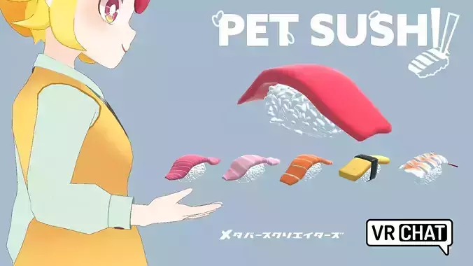 special free until 20thJune  PET SUSHI Tuna VRchat SDK3 Free 3D model