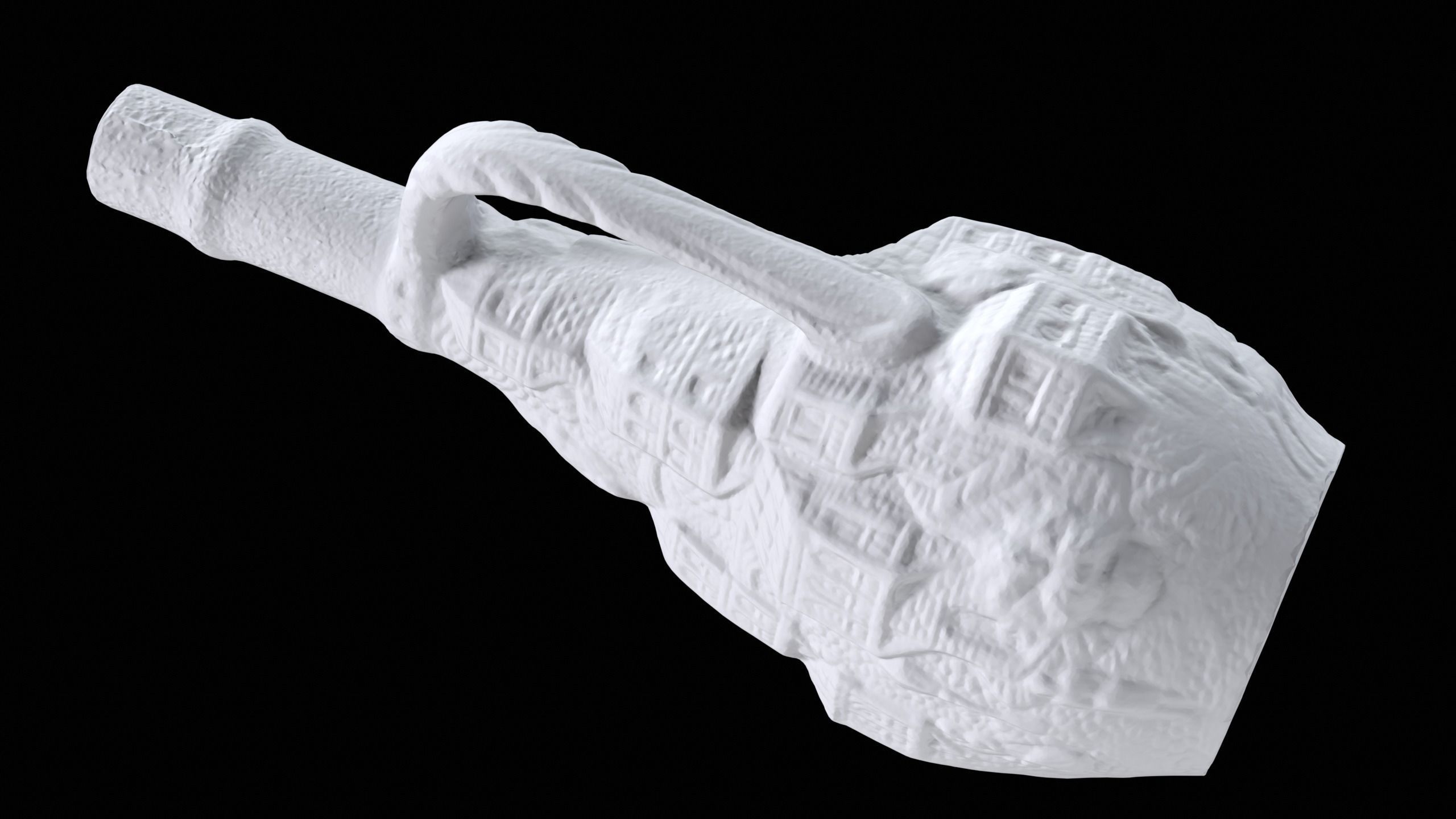 Georgian wine ceramic bottle Low-poly 3D model_4