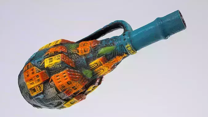 Georgian wine ceramic bottle