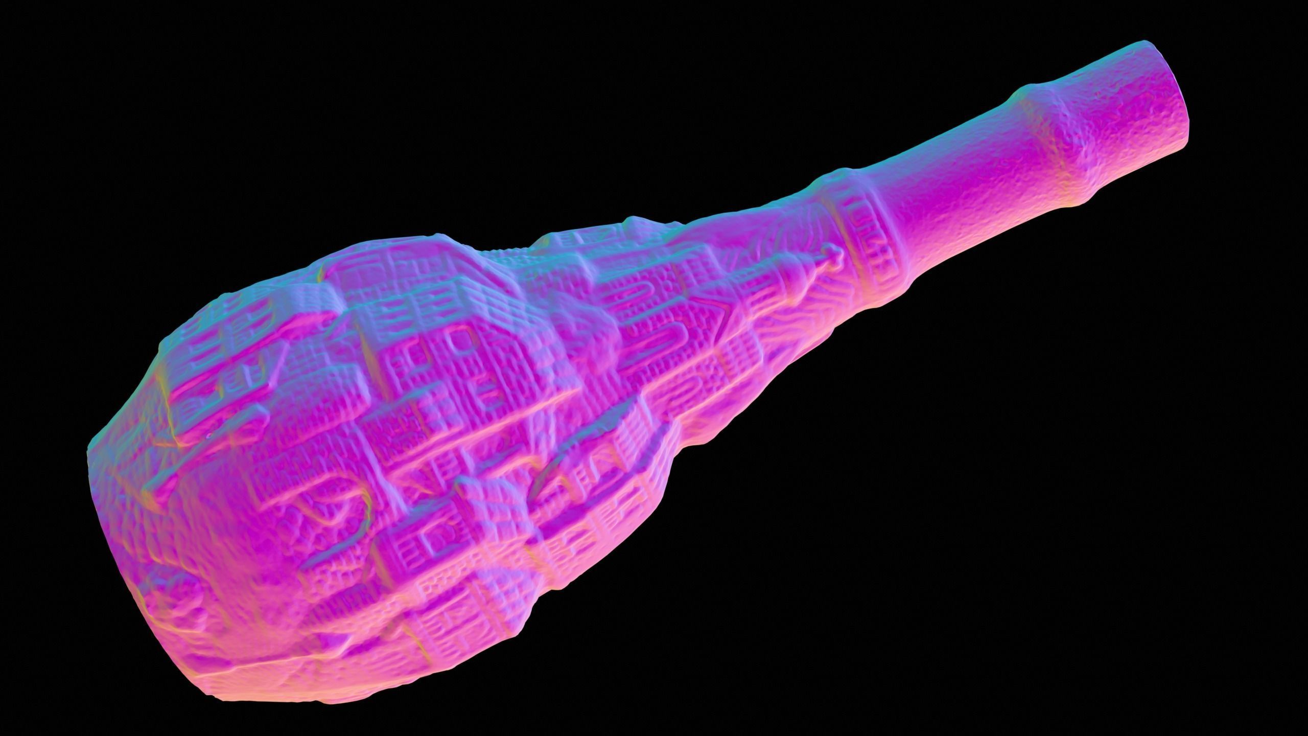 Georgian wine ceramic bottle Low-poly 3D model_7