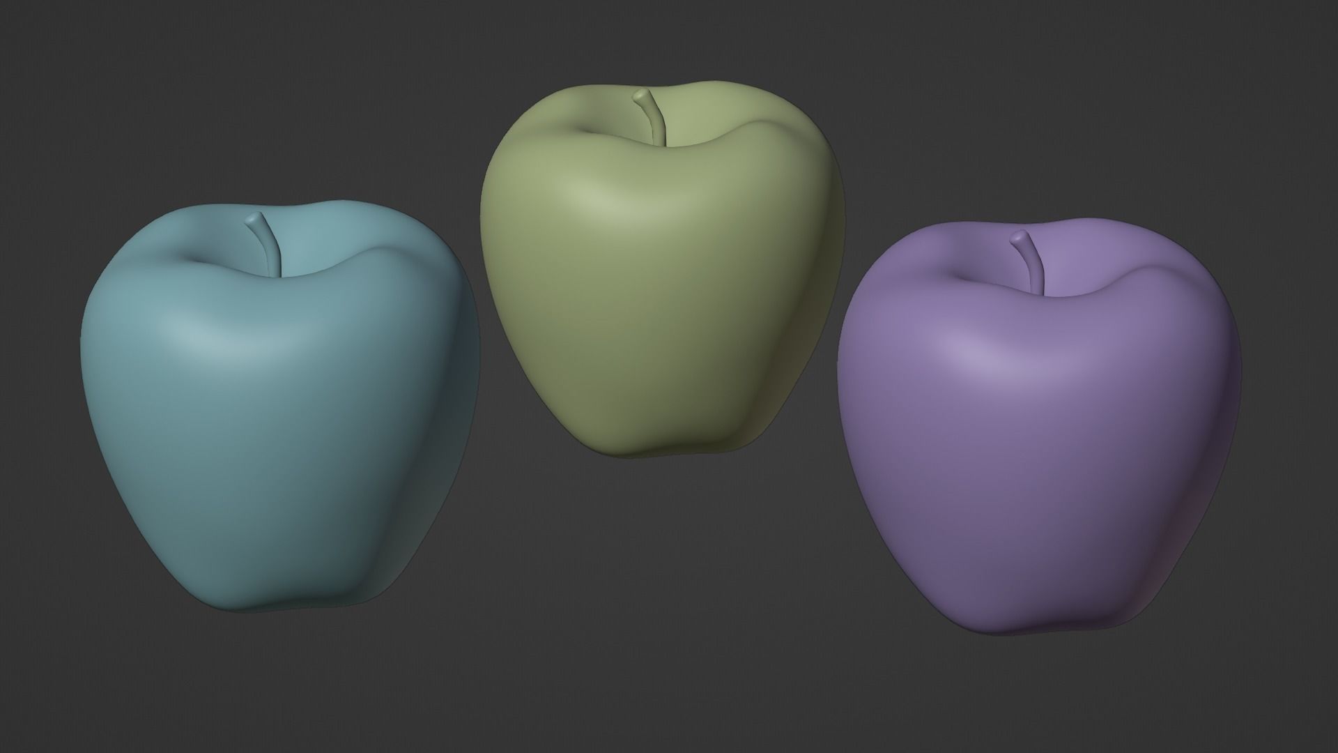 Red Green and Yellow Apples 3D Model Collection_5