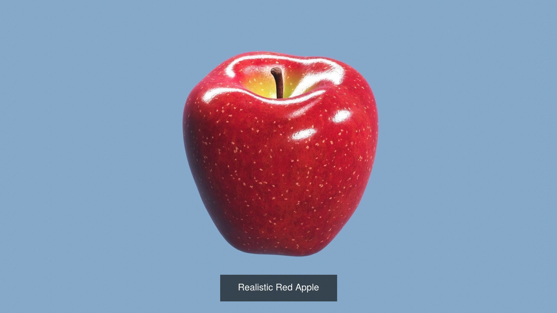 Red Green and Yellow Apples 3D Model Collection_7
