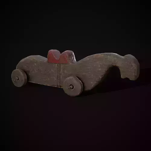 Medieval Wheeled Horse Toy Low-poly 3D model