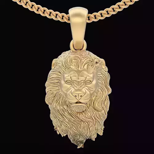 Lion silver  pendant gold jewelry printable 3D model