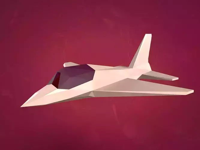 Polygonal Fighter Jet  Low-poly 3D model