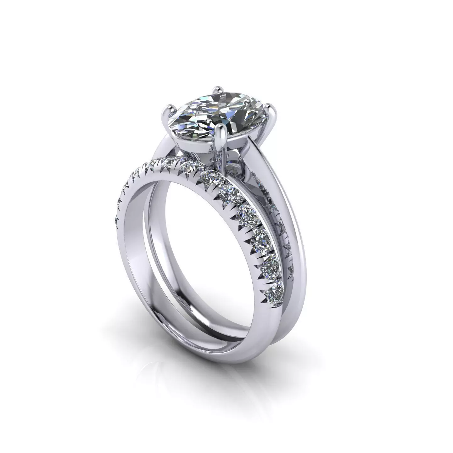 Oval Cut Wedding Ring 3D print model