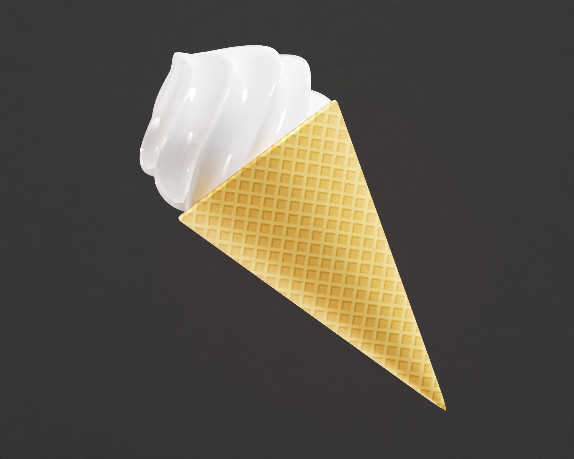 Ice Cream Cone 3d model Low-poly 3D model_2
