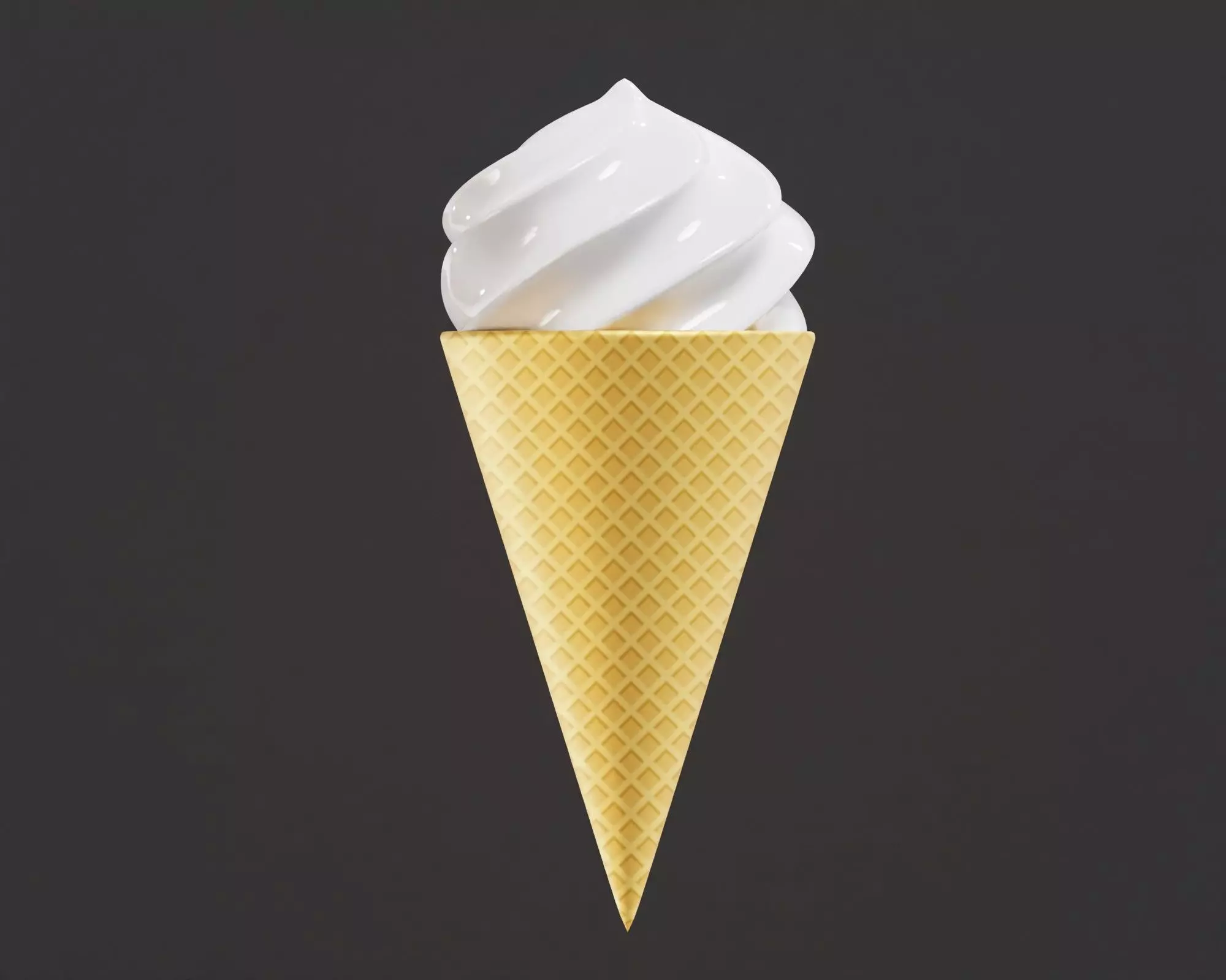 Ice Cream Cone 3d model Low-poly 3D model_0