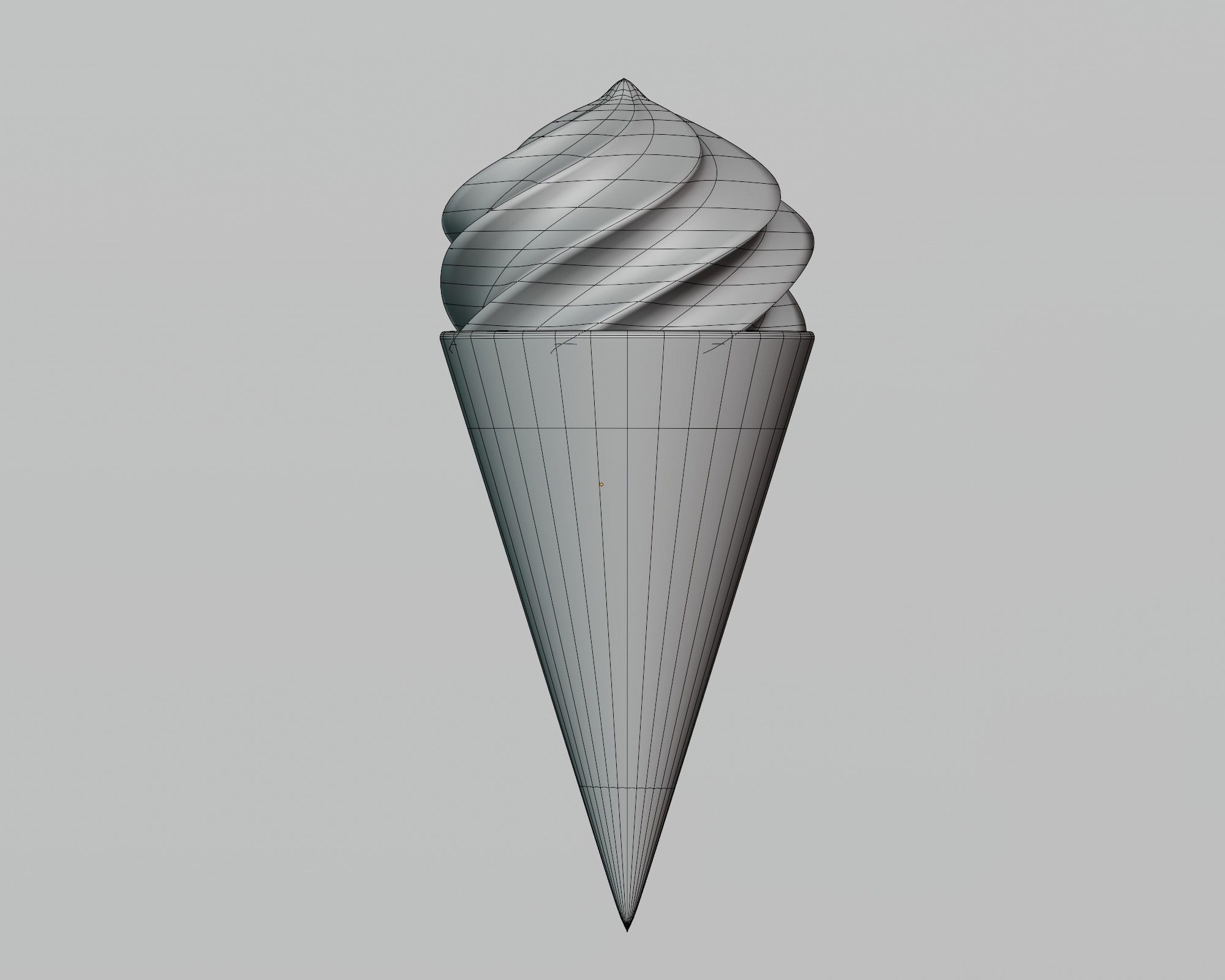 Ice Cream Cone 3d model Low-poly 3D model_3