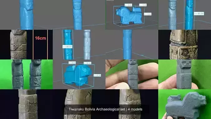 Tiwanaku Bolivia Archaeological set 3D Model Collection