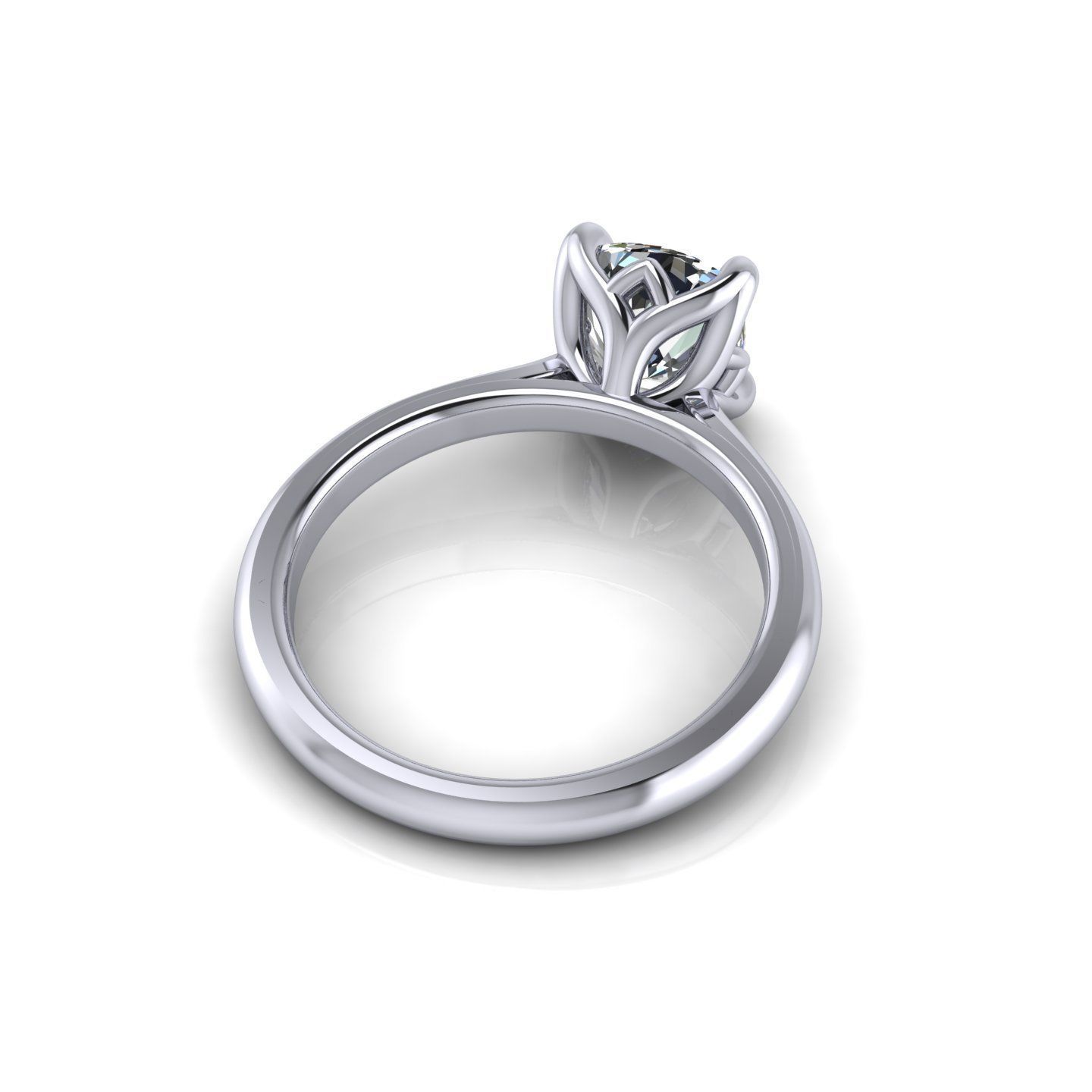 Cut Solitaire Diamond Ring 3D print model_4