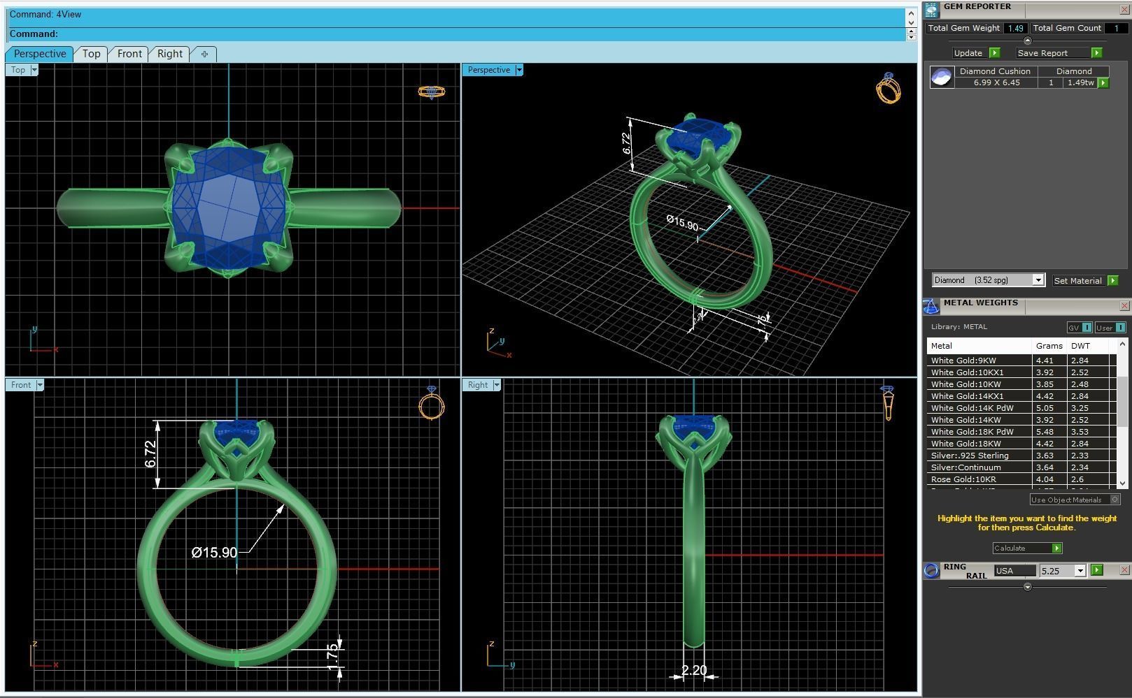 Cut Solitaire Diamond Ring 3D print model_2