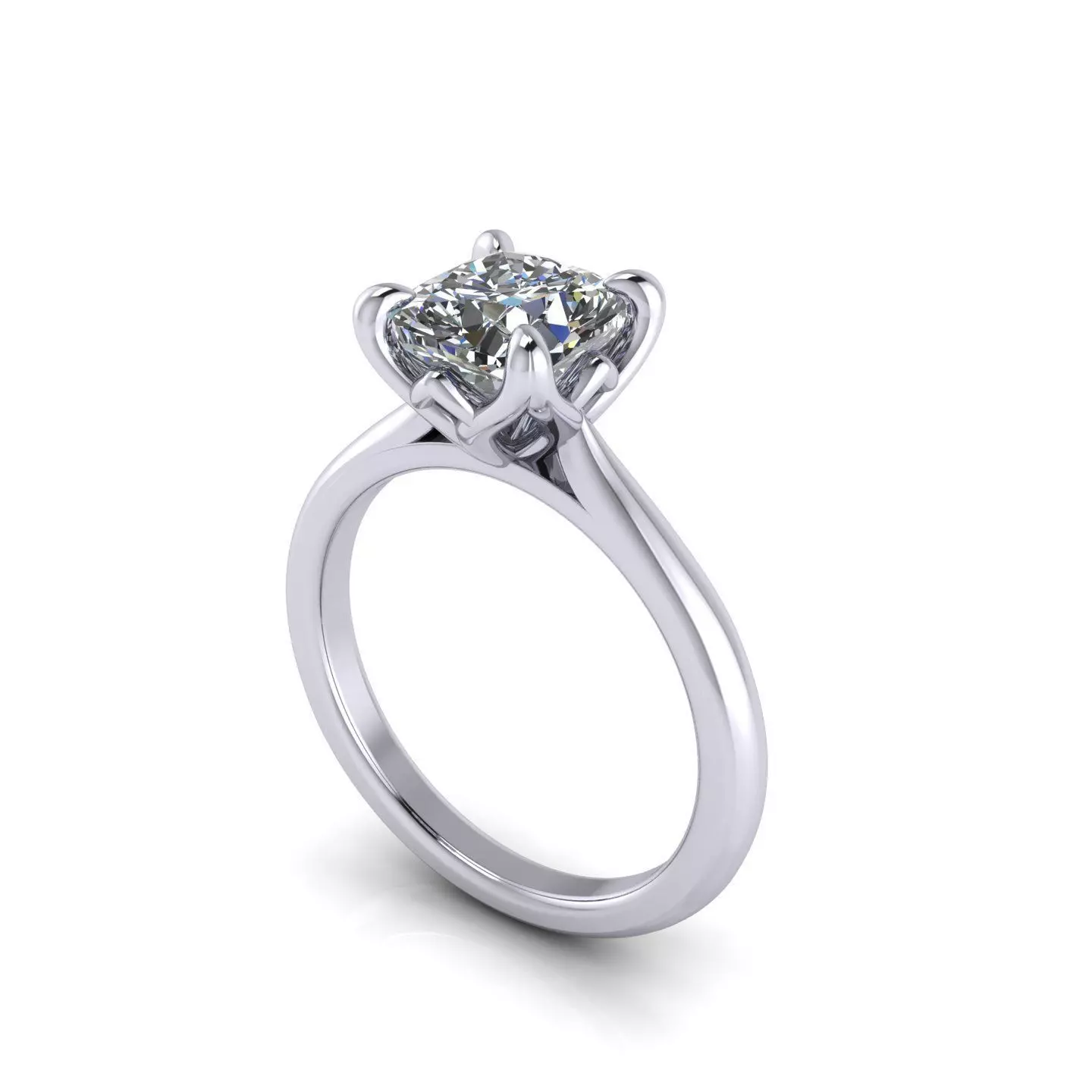 Cut Solitaire Diamond Ring 3D print model_0