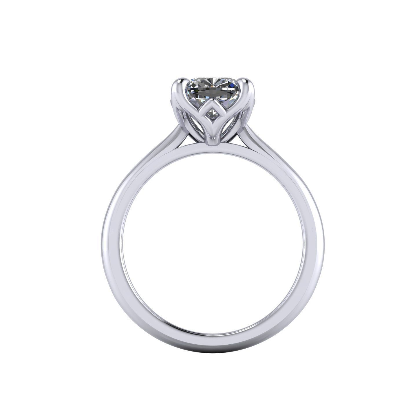 Cut Solitaire Diamond Ring 3D print model_1
