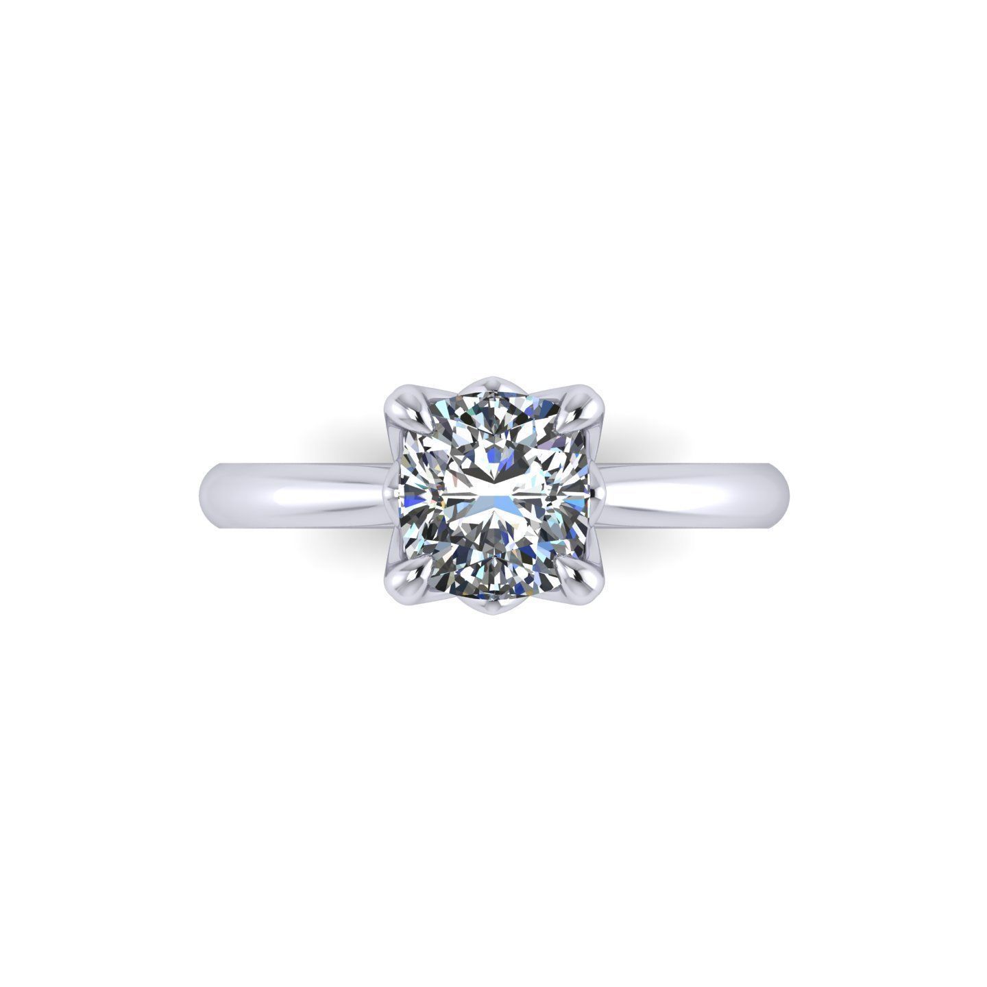 Cut Solitaire Diamond Ring 3D print model_3