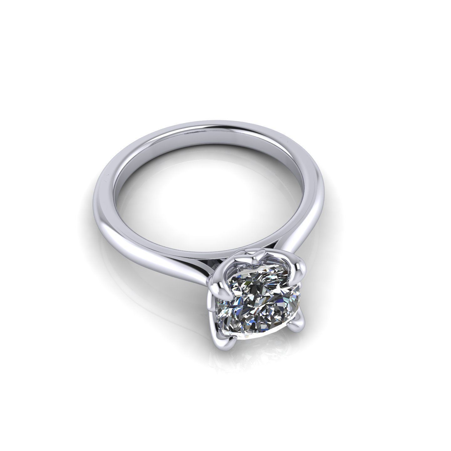 Cut Solitaire Diamond Ring 3D print model_5