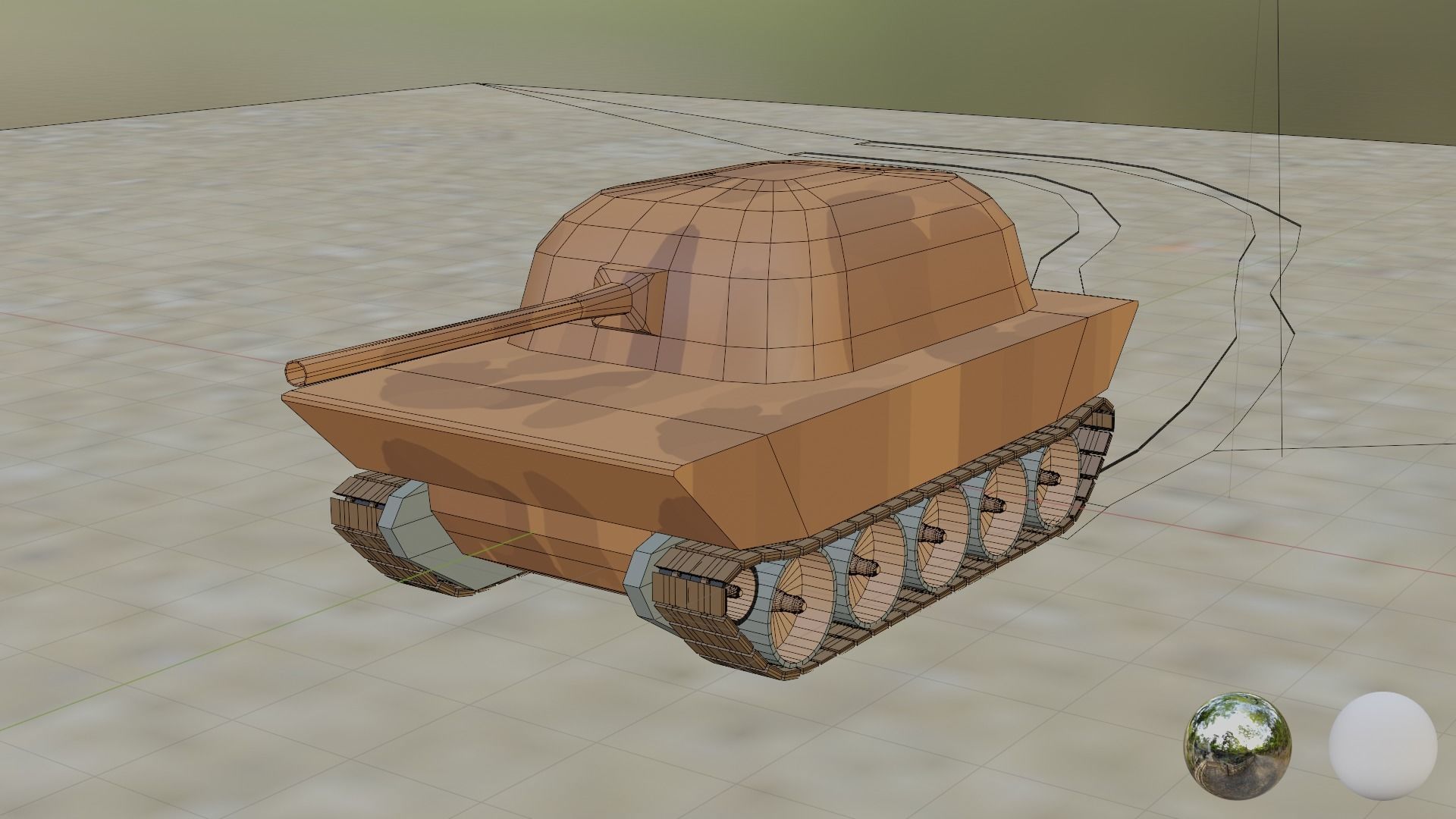 game tank 3d model Low-poly 3D model_3