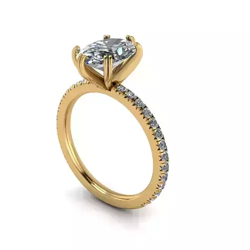 Oval Cut Pave Wedding Ring