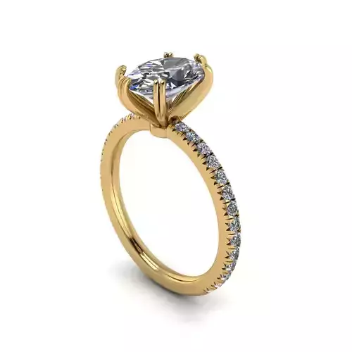 Oval Pave Engagement Ring