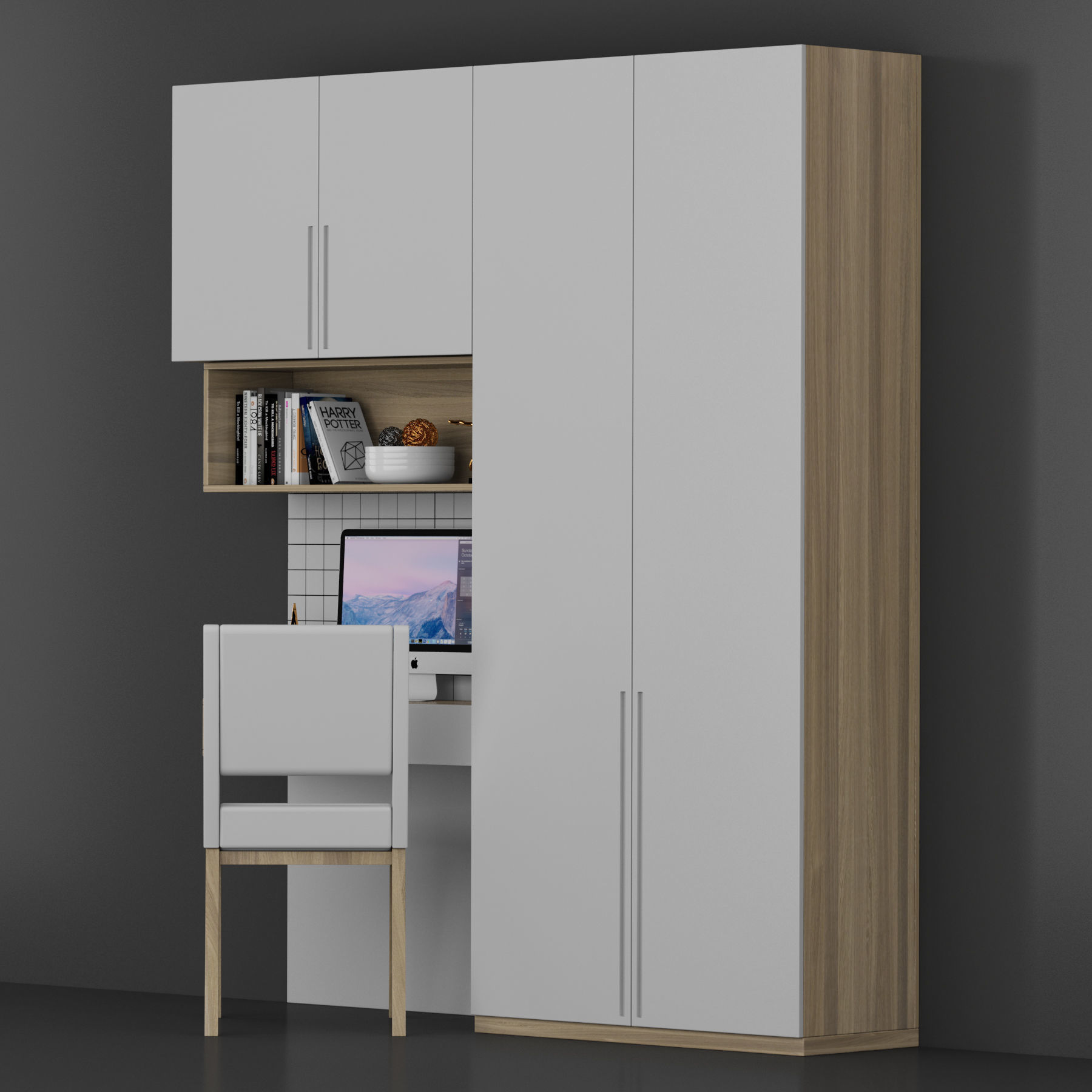 Shelf and working table 10 3D model_2