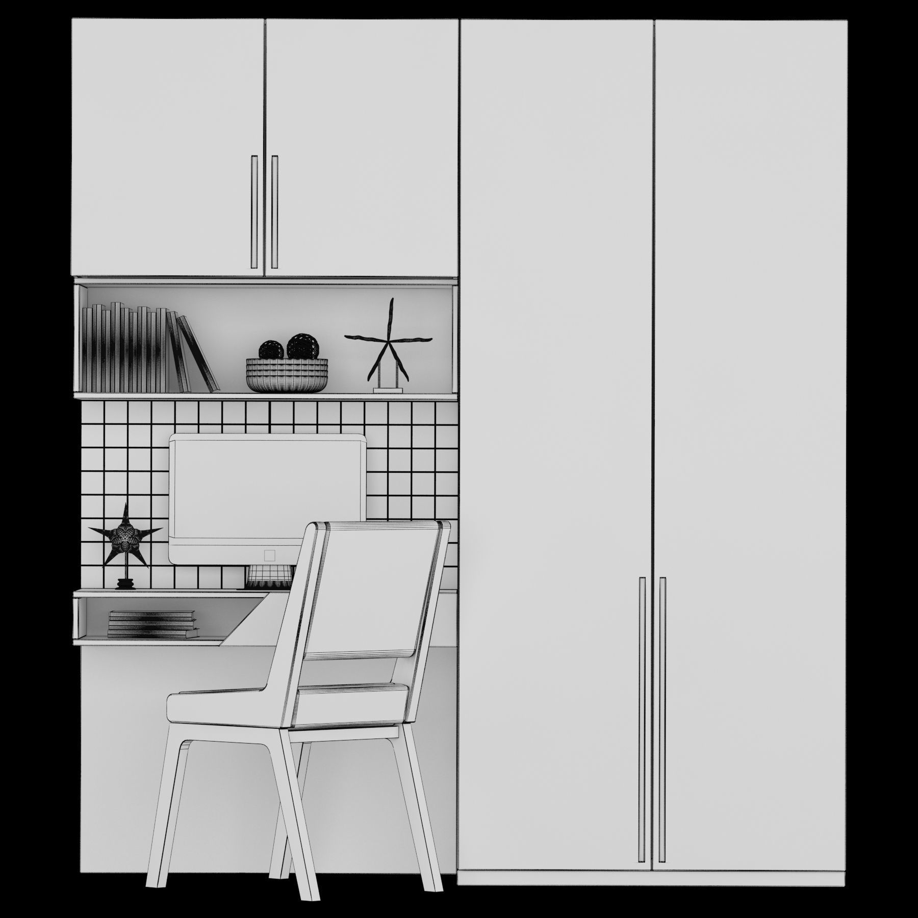 Shelf and working table 10 3D model_3