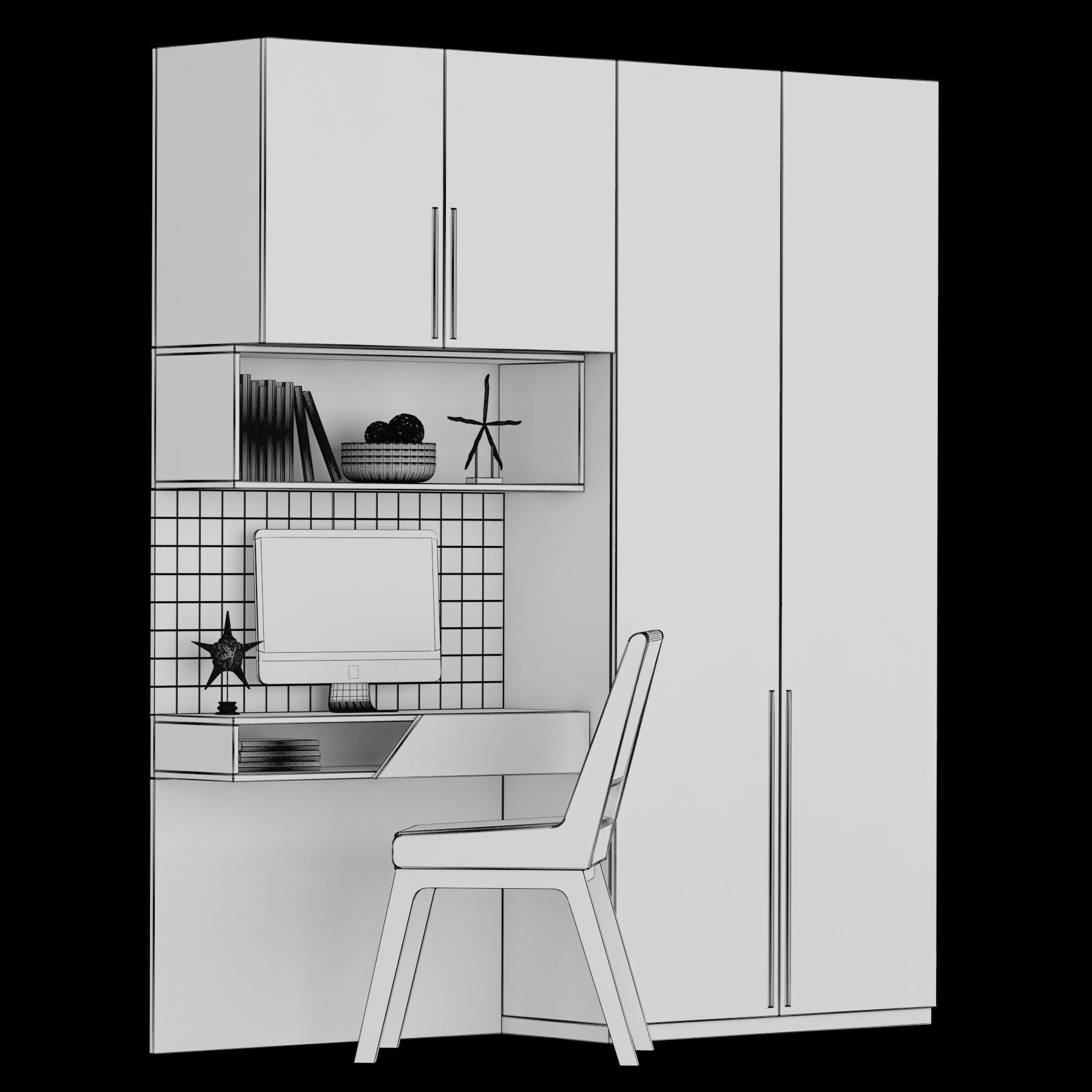 Shelf and working table 10 3D model_4