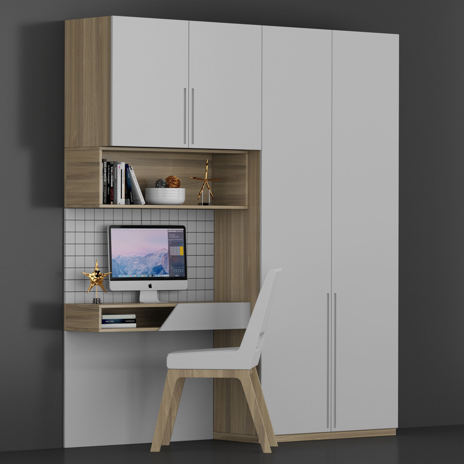 Shelf and working table 10 3D model_1