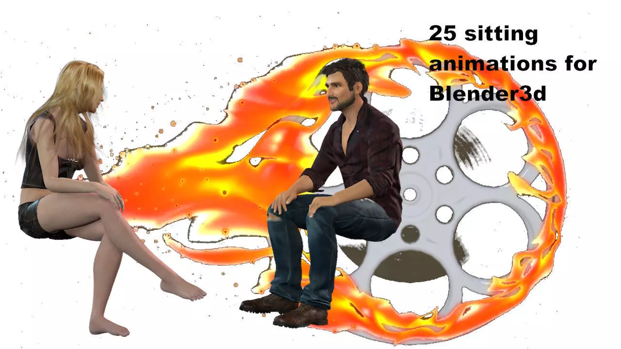 25 sitting and talking animations Blender3d 3D model