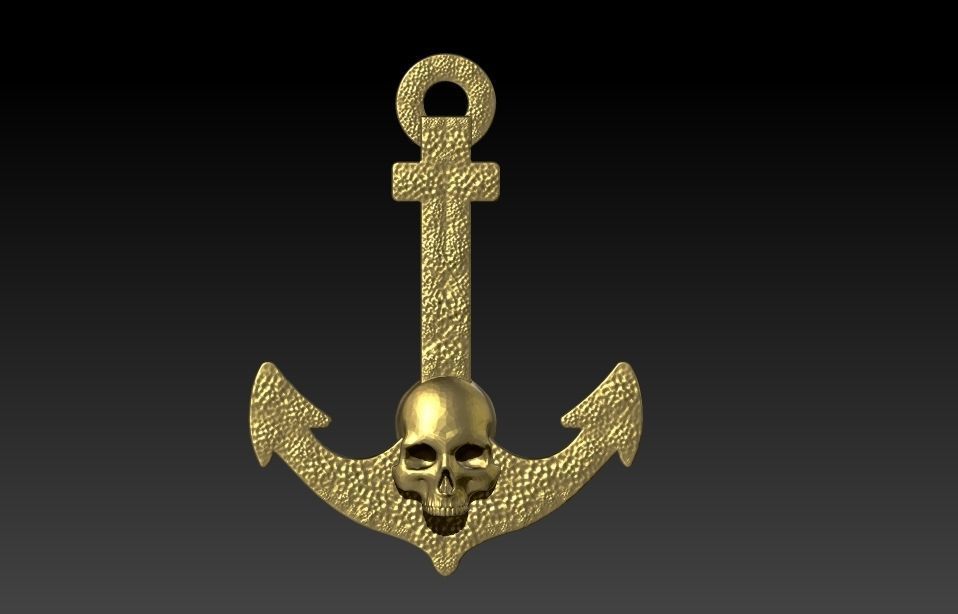 Anchor Pendant 3D print model_15