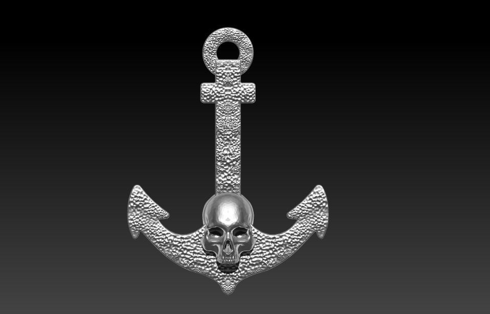 Anchor Pendant 3D print model_10