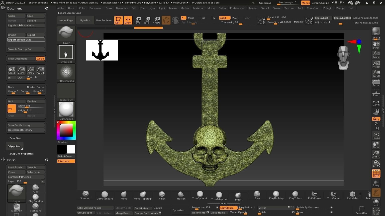 Anchor Pendant 3D print model_21