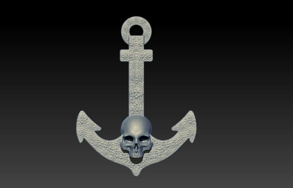 Anchor Pendant 3D print model_8